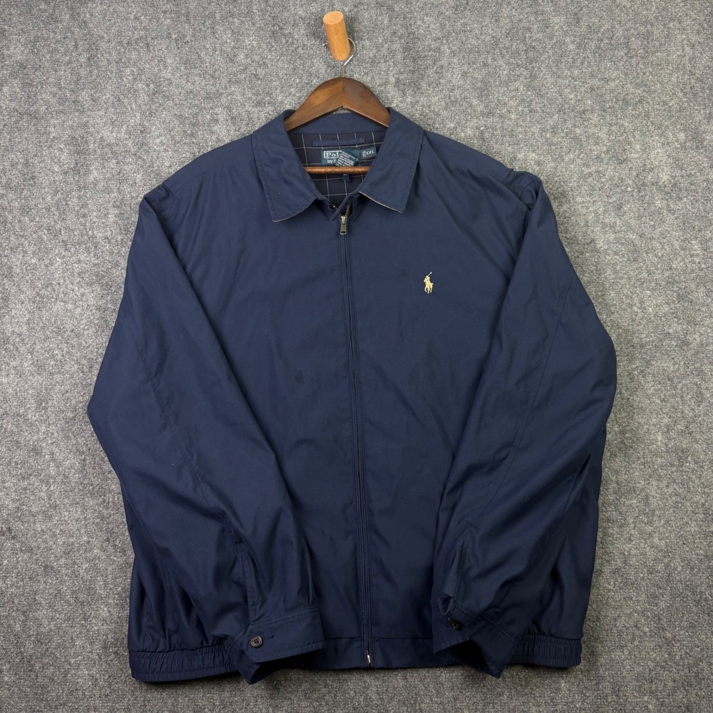 Polo Ralph Lauren Harrington Jacket Mens XXL Navy Blue Pony Logo Windbreaker